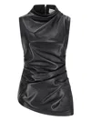 Giuseppe Di Morabito Draped Leather Top In Black