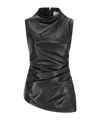 Giuseppe Di Morabito Draped Leather Top In Black