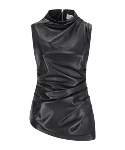 GIUSEPPE DI MORABITO DRAPED LEATHER TOP