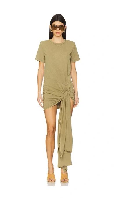 Giuseppe Di Morabito Draped Mini Dress In 橄榄色