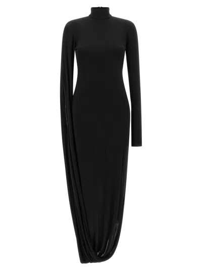 Giuseppe Di Morabito Draped Panel Viscose Dress In Black