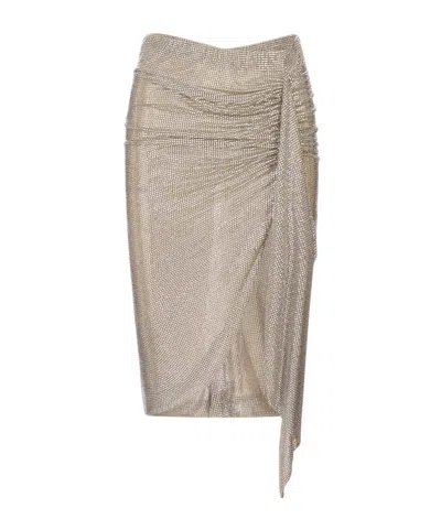 Giuseppe Di Morabito Draped Slit Midi Skirt In Silver