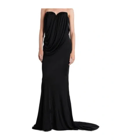 Giuseppe Di Morabito Draped Strapless Gown In Black