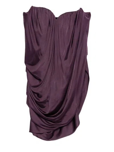 Giuseppe Di Morabito Draped Strapless Top In Purple