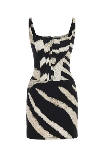 Giuseppe Di Morabito Morabito Zebra-print Corset Mini Dress In Animal Print