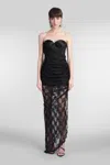 Giuseppe Di Morabito Embellished Embroidered Mesh Midi Dress In Black