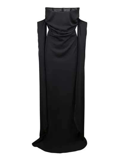 Giuseppe Di Morabito Long Dress With Open Sleeves In Black