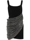 Giuseppe Di Morabito Crystal Draped Mini Dress In Black