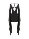 Giuseppe Di Morabito Cut Out Draped Sleeves Mini Dress In Black