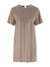 Giuseppe Di Morabito Embellished Viscose Mini Dress In Brown