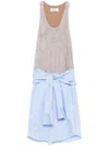 Giuseppe Di Morabito Shirt Dress In Light Blue With Rhinestones In Grey