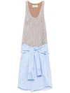 Giuseppe Di Morabito Shirt Dress In Light Blue With Rhinestones In Grey