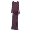 Giuseppe Di Morabito Draped Jewel-embellished Gown In Purple