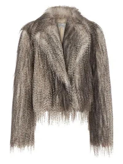 Giuseppe Di Morabito Long Hair Faux Fur Jacket In Neutral