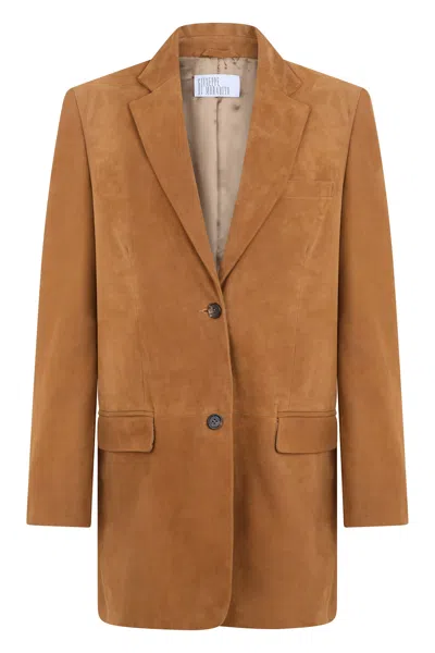 Giuseppe Di Morabito Elegant Suede Jacket With Classic Design In Brown