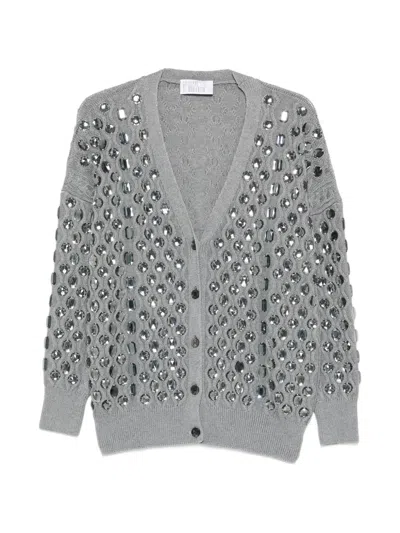 Giuseppe Di Morabito Embellished Cardigan In Gray