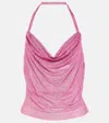 Giuseppe Di Morabito Embellished Cowl-neck Top In Mt Pink