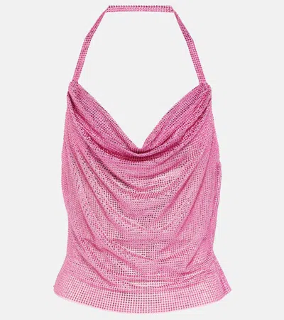 Giuseppe Di Morabito Embellished Cowl-neck Top In Mt Pink