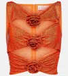 Giuseppe Di Morabito Embellished Cutout Top In Vibrant Orange