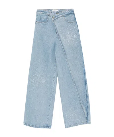 GIUSEPPE DI MORABITO EMBELLISHED DIAGONAL-PANEL JEANS