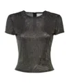 Giuseppe Di Morabito Black Short-sleeved Top With Crystals In Black