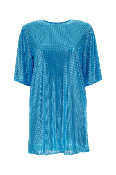 Giuseppe Di Morabito Embellished Mesh T-shirt Dress In Blue