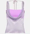 Giuseppe Di Morabito Embellished Mesh Top In Purple