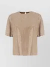 Giuseppe Di Morabito Embellished Metallic Keyhole Back Blouse In Brown