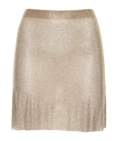 Giuseppe Di Morabito Embellished Net Mini Skirt In Gold