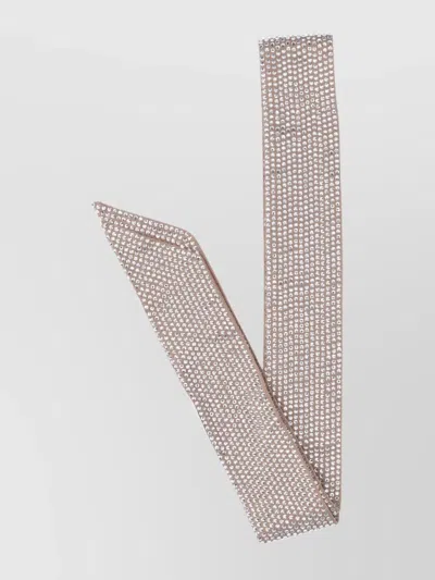 Giuseppe Di Morabito Embellished Scarf With Pointed Ends And Rhinestone Detailing In Gray