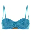 Giuseppe Di Morabito Rhinestone-covered Stretch Nylon Bra In Skyblue