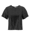 Giuseppe Di Morabito Embellished Metallic Short Sleeves Blouse In Black