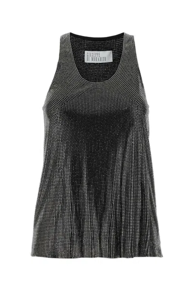 GIUSEPPE DI MORABITO EMBELLISHED VISCOSE TANK TOP