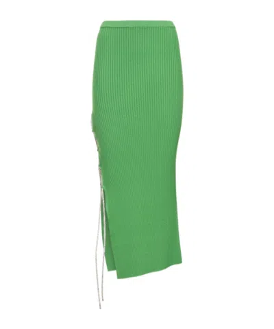 Giuseppe Di Morabito Embellished Wool Knit Midi Skirt In Green