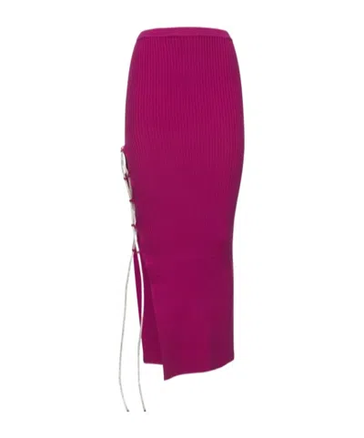 Giuseppe Di Morabito Embellished Wool Knit Midi Skirt In Purple