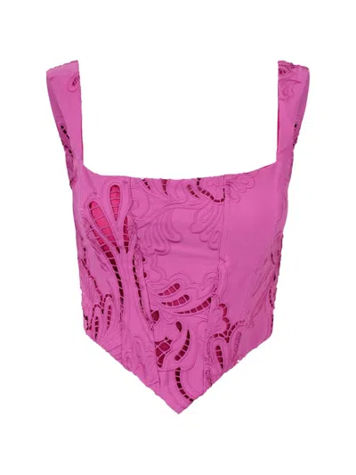 Giuseppe Di Morabito Embroidered Bustier In Pink