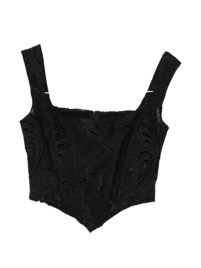 Giuseppe Di Morabito Embroidered Corset Top In Black