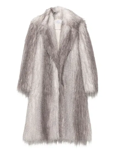 Giuseppe Di Morabito Faux-fur Belted Coat In Gray
