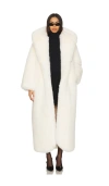 Giuseppe Di Morabito Faux Fur Hooded Coat In Neutral