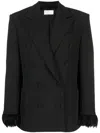 Giuseppe Di Morabito Feather-cuffs Double-breasted Blazer In Schwarz