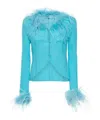 Giuseppe Di Morabito Feather Patchwork Cover-up In Blue