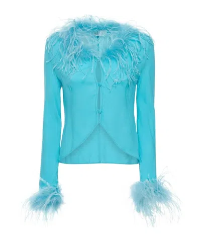 Giuseppe Di Morabito Feather Patchwork Cover-up In Blue