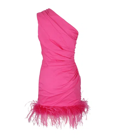 GIUSEPPE DI MORABITO FEATHER-TRIM RUCHED MINIDRESS