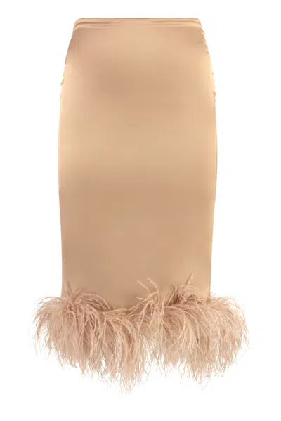 Giuseppe Di Morabito Feather Trim Skirt In Brown