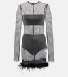 Giuseppe Di Morabito Embellished Feather-trimmed Minidress In Black