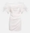 Giuseppe Di Morabito Feather-trimmed Minidress In Milk White