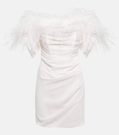 Giuseppe Di Morabito Feather-trimmed Minidress In Milk White