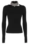 Giuseppe Di Morabito Crystal-embellished Ribbed-knit Jumper In Black
