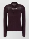 Giuseppe Di Morabito Fitted Long Sleeve Top With Pin Detail In Purple