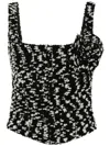 Giuseppe Di Morabito Floral-appliqué Bustier Top In Black